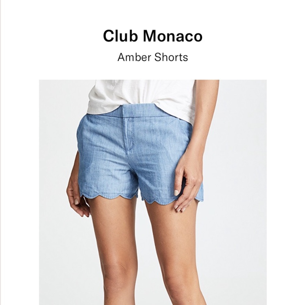 Club Monaco scalloped shorts in denim